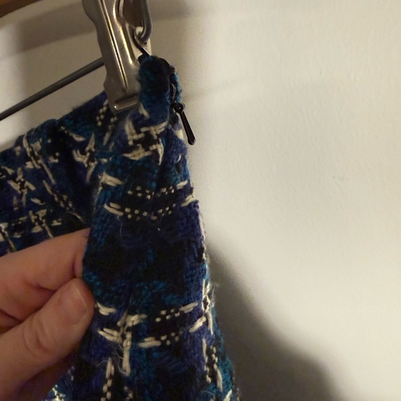 LOFT Navy and Cream Checkered Mini Skirt - Picture 5 of 6